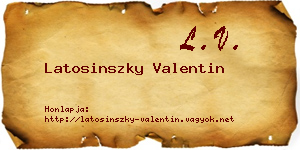 Latosinszky Valentin névjegykártya